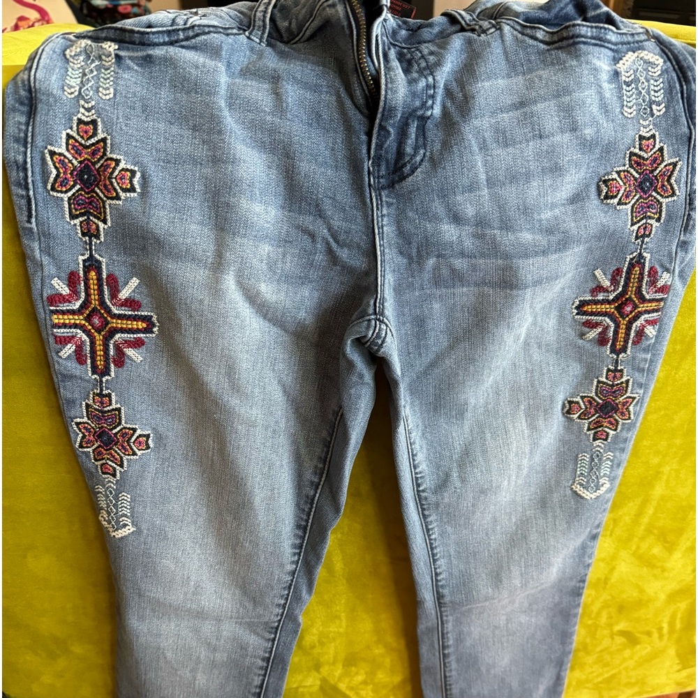 Earl Skinny Ankle Embroidered jeans